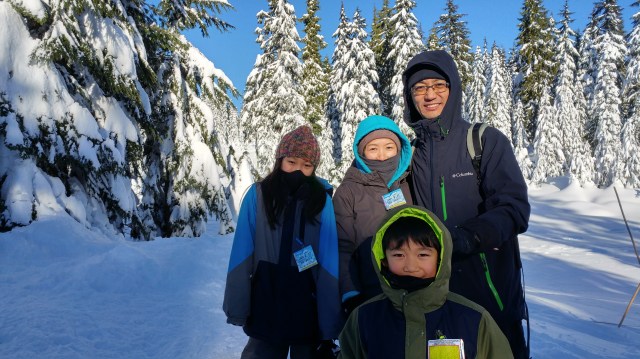 Lovely family! Thank you for bringing me to this place. We all enjoyed the snowshoeing for the first time. :)
